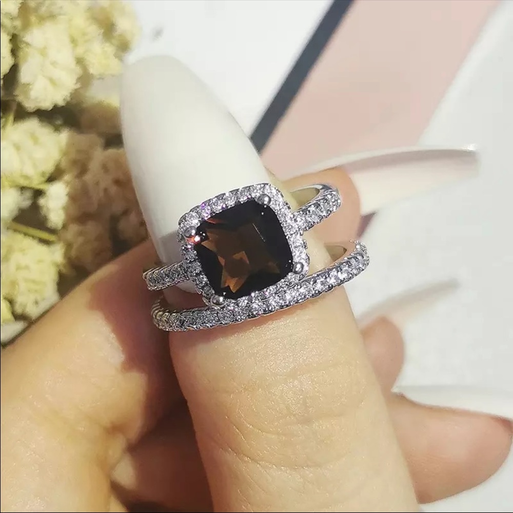 New Women’s Beautiful Set 925 Silver Sapphire Ring